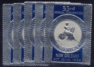 1938 - APS American Philatelic Society 5-Copies Cinderella Poster Stamp - Picture 1 of 1
