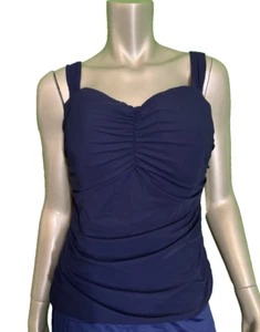 Gottex neu mit Etikett marineblau Badeanzug gerafftes Tankini Oberteil Gr. 40F $ 98 - Bild 1 von 5