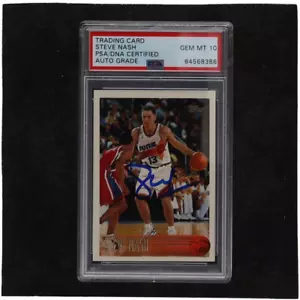 Steve Nash Signed 1996-97 Topps #182 - Autograph Graded PSA 10 - Rookie Card - Picture 1 of 2