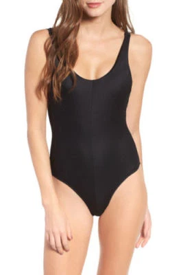 Maiô feminino RVCA Coast Side peça única, preto, tamanho: M - Imagem 1 de 4