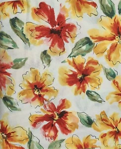 2 Yds Cotton Quilting Fabric - Floral Fantasia by Fabri-Quilt - Red/Yell/Grn/Wht - Picture 1 of 1