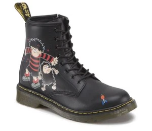 Dr. Martens Kids 8 Loch Delaney Black Dennis Gnasher+Arrows Softy T - Picture 1 of 18