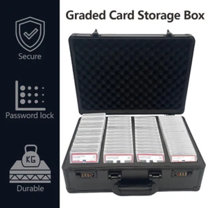 Graded Card Case Storage Box for 150 Graded Sports Trading Cards Protector 4 Row - Picture 1 of 12