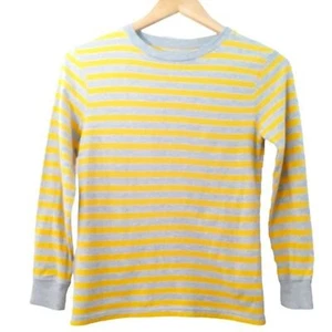 Circo 100% Cotton Yellow Grey Striped Long Sleeve Ribbed Cuff Kids Top Medium - Picture 1 of 6