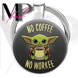 Portachiavi bambino Yoda portachiavi mandaloriano portachiavi ciondolo borsa NO CAFFÈ NO WORKEE - Foto 1 di 9