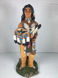 American Indian Chief Hunter Sculpture Statue figure Native American 10” Tall - Picture 1 of 10