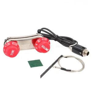 Akustikgitarren-Tonabnehmer Piezo & passiver Vorverstärker PS700 mit rotem Knopf - Bild 1 von 6