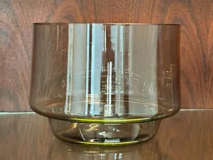 Round Green Tinted Glass Fruit Bowl * Trifle Bowl Vintage Modern MCM - Picture 1 of 3