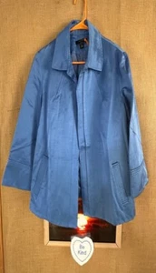 Louben size 10 women’s jacket solid blue made in Canada - Picture 1 of 5