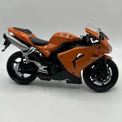Orange & Black KAWASAKI NINJA ZX-10R ~ Toy Motorcycle Model New-Ray - Image 1 of 4