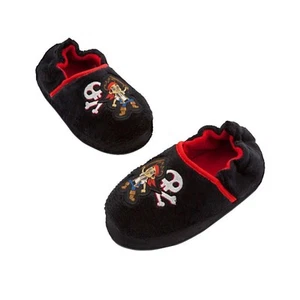 $15.00 NEW BLACK DISNEY JAKE THE NEVER LAND PIRATES SLIPPERS TODDLER SIZE 5-6 - Picture 1 of 4