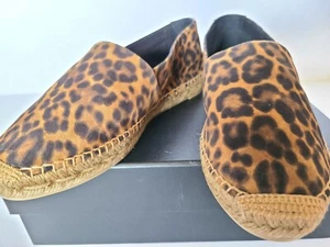 Nuevo Auténtico. YVES SAINT LAURENT YSL Alpargata Leopardo Plana Marrón Eur 40 / US 10 - Imagen 1 de 12