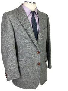 40r Cricketeer USA Mens Vintage 2 Bttn Wool Tweed Blazer Sport Coat Heather Gray - Picture 1 of 13