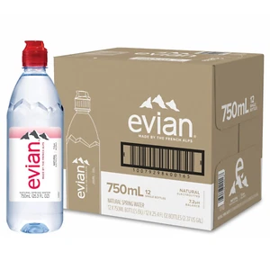 Evian Natural Spring Water 25,4 Fl Oz Confezione da 12 Acqua in Bottiglia Idratazione Pura - Foto 1 di 12