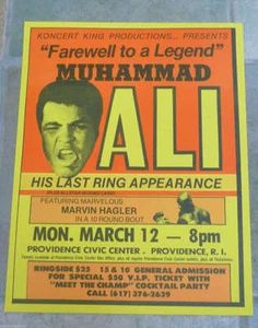 MUHAMMAD ALI LAST RING APPEARANCE BOXING FIGHT POSTER - 1979 - HAGLER UNDERCARD - Picture 1 of 1