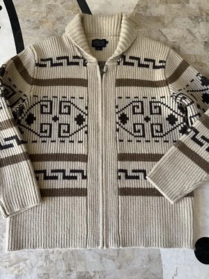 EUC Pendleton Westerly Big Lebowski Cowichan Zip Wool Dude Sweater Cardigan L - Image 1 of 4