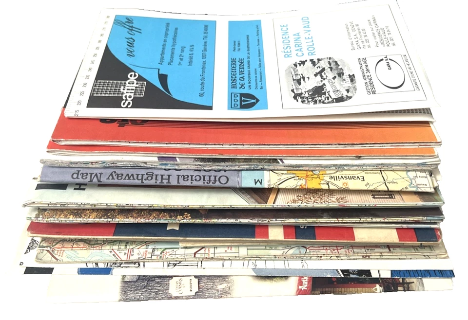 Vintage Road Maps & Travel Brochures Lot – Highway, State, City Maps Collection - Image 1 of 4