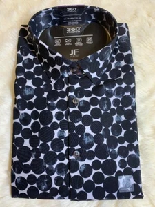 J Ferrar Mens casual/party shirt, Black dot print, slim fit , LS, 16-16.5 34/35 - Picture 1 of 2