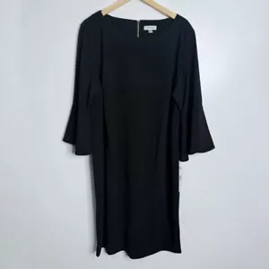 NWT Calvin Klein Women's Plus Size Bell Sleeve Sheath Dress, Black Size 22W - Picture 1 of 11