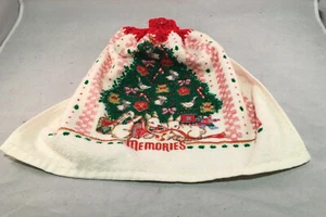 Toalla de cocina colgante de ganchillo de colección árbol de Navidad recuerdos conejito  - Imagen 1 de 4
