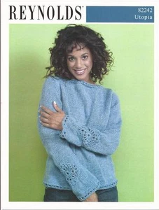 Reynolds KNITTING PATTERN 82242 Knit Crochet Insert Pullover Pet-L Pattern Only - Picture 1 of 1