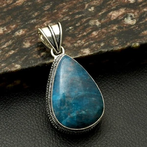 Apatite Gemstone Ethnic Handmade Antique Design Pendant Jewelry 2.2" AP-31691 - Picture 1 of 1