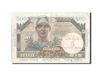 [#208856] Banknote, France, 5 Nouveaux Francs on 500 Francs, 1955-1963 Treasury, - Image 1 of 2