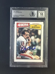 1987 Topps Joe Montana On Card AUTO BGS 10 49ers - Bild 1 von 2