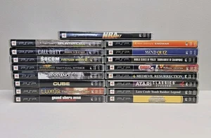 SONY PLAYSTATION PSP KONVOLUT 17 SPIELE 1 SEALED NBA KOBE TOMB RAIDER GTA STAR WARS - Bild 1 von 20