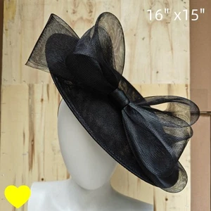 black fascinator wedding hatinator hat Kentucky Derby Royal Ascot bow - Picture 1 of 2