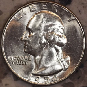 Cuarto de plata S Washington 1954 ¡Elección Bu Luster! RB6466 - Imagen 1 de 2