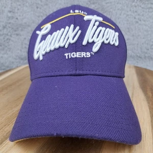 LSU Tigers Hat Cap Flex Fit S/M Purple Yellow Logo NCAA Football New Ers Mens - Picture 1 of 8