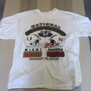 Vintage Miami Hurricanes Shirt Mens Large 2002 Rose Bowl NCAA Football Game XL - Picture 1 of 10