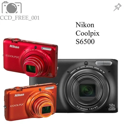 Nikon Coolpix S6500 16MP 12X Zoom Digitalkamera Komplett Schwarz/Rot/Orange - Bild 1 von 4