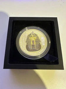 2oz Silber Tutankhamun 100 jähriges Jubiläum Proof Gilded Coloured Coin - Bild 1 von 5