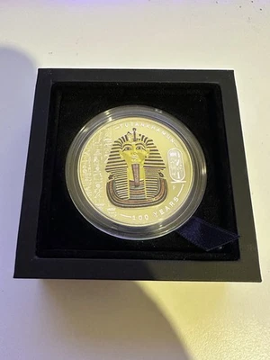 2oz Silber Tutankhamun 100 jähriges Jubiläum Proof Gilded Coloured Coin - Bild 1 von 4
