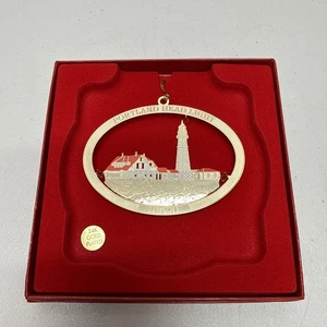 Portland Head Light Lighthouse Christmas Ornament 24K Gold Plated 2nd in Series - Picture 1 of 11