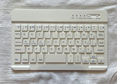 White Wireless Mini Keyboard  Bluetooth - Android or IOS - Image 1 of 4