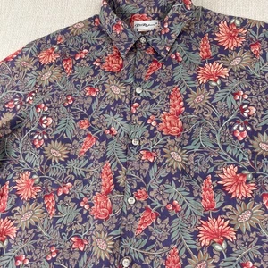 Vintage Tori Richard Button Up Hemd Herren XL 70er Baumwolle Rasen Blumen Hawaii - Bild 1 von 10