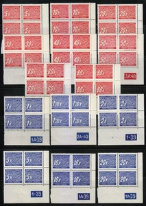 Bohemia & Moravia 1939/1940 MNH Mi 1-14 Sc J1-J14 Due Plate number Blocks ** - Picture 1 of 7