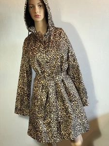 Capelli New York Women's 100% Polyester Leopard Print Rain Jacket, Size S - Picture 1 of 6
