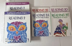 BJU Reading 2, (3rd Ed) Teachers Parts 1 & 2, And Student Textbooks A, B, C, & D - Picture 1 of 9