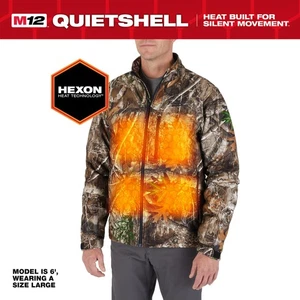 Milwaukee, M12 Cordless Quiet Shell Camo Heated Jacket Kit, 2X-Large, Size 2XL, - Picture 1 of 12