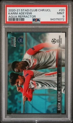 2020 STADIUM CLUB CHROME CHAMPIONS LEAGUE #20 KARIM ADEYEMI 163/199 PSA 9 - Image 1 of 2