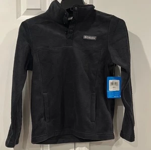 NWT Columbia Kids 1/4 Snap Fleece Pullover Black Boys M - Picture 1 of 6