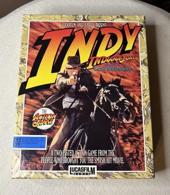 VINTAGE 1989 Indiana Jones & The Last Crusade IBM PC Game in Box See Description - Image 1 of 4