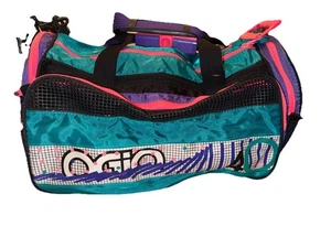Vintage OGIO 40 cm Duffle Bag Neon Gym Golf Tennis Sport 80s 90s Retro Teal - Picture 1 of 9