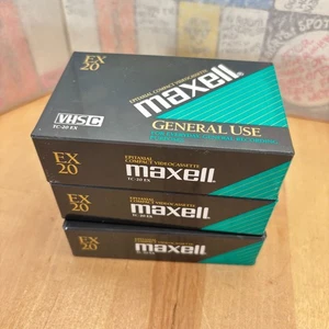 3 nastri vuoti per videocamera Maxell EX-20 TC-20 VHS-C extra alta qualità NUOVI - Foto 1 di 4