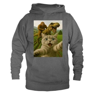 Divertida sudadera con capucha humor divertida de dinosaurio T-rex con Bigfoot Riding - Imagen 1 de 10