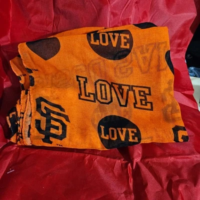 SF Giants Love Forever Collectibles Scarf Orange Black Baseball MLB - Image 1 of 3